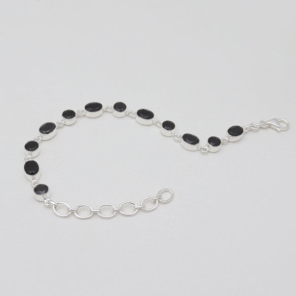 Black Onyx Silver Bracelets