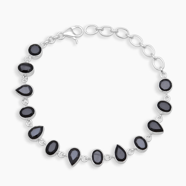 Black Onyx Silver Bracelets