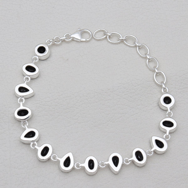 Black Onyx Silver Bracelets