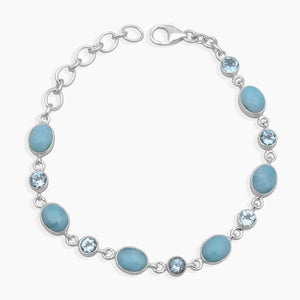 Larimar & Blue Topaz Silver Bracelets