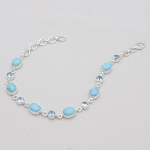 Larimar & Blue Topaz Silver Bracelets