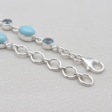 Larimar & Blue Topaz Silver Bracelets