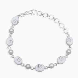 Shiva Eye Shell Silver Bracelets
