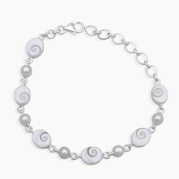 Shiva Eye Shell Silver Bracelets