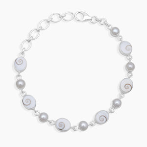 Shiva Eye Shell Silver Bracelets