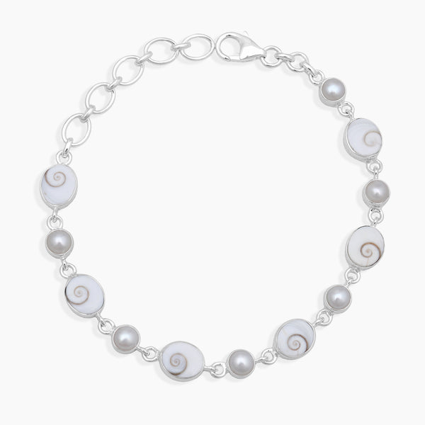 Shiva Eye Shell Silver Bracelets
