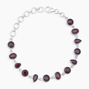 925 Sterling Silver Ruby Bracelets