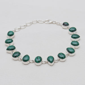 925 Sterling Silver Malachite Bracelets
