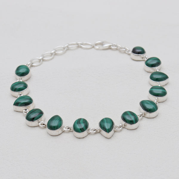 925 Sterling Silver Malachite Bracelets