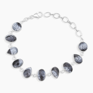 Natural Dendritic Opal Silver Bracelets