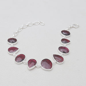 925 Sterling Silver Garnet Bracelets