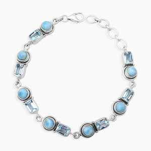 Amethyst & Rainbow Moonstone Silver Bracelets