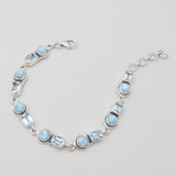 Amethyst & Rainbow Moonstone Silver Bracelets