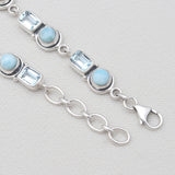 Amethyst & Rainbow Moonstone Silver Bracelets