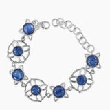 Larimar & Rainbow Moonstone Silver Bracelets