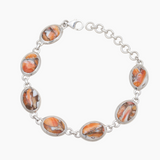 Turquoise Spiny Oyster Silver Bracelets