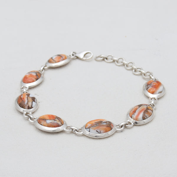 Turquoise Spiny Oyster Silver Bracelets