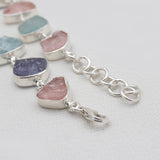 Tanzanite & Rose Quartz Silver Bracelets