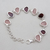 Raw Garnet & Rose Quartz Silver Bracelets