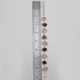 Raw Garnet & Rose Quartz Silver Bracelets