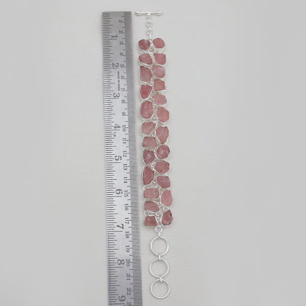 925 Sterling Silver Rose Quartz Bracelets