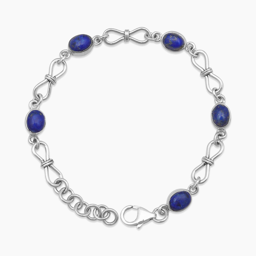 Natural Lapis Lazuli Silver Bracelets