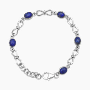 Natural Lapis Lazuli Silver Bracelets