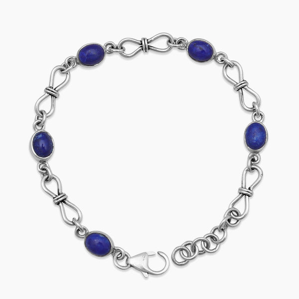 Natural Lapis Lazuli Silver Bracelets