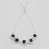 Black Tourmaline Silver Chain Bracelets