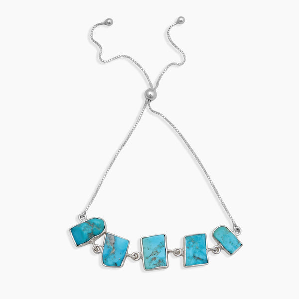 Arizona Turquoise Silver Chain Bracelets