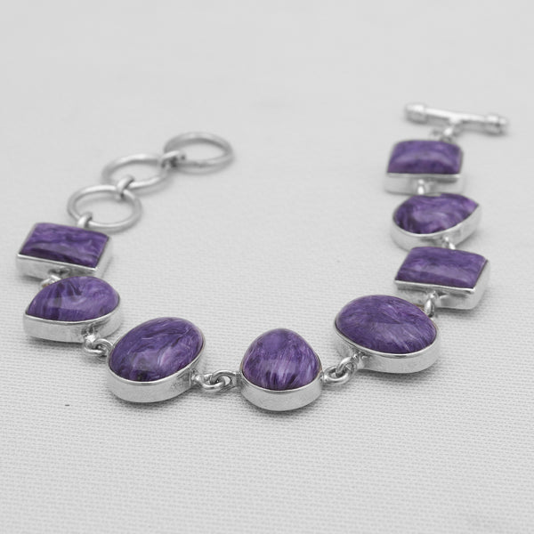 925 Sterling Silver Charoite Bracelets