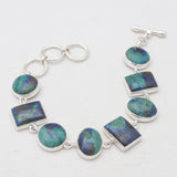925 Sterling Silver Azurite Malachite Bracelets