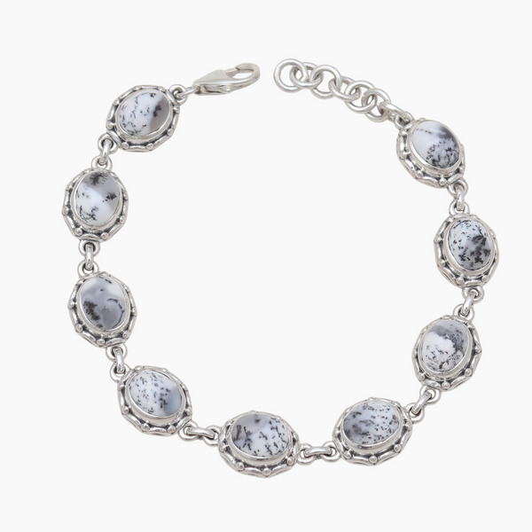 925 Sterling Silver Dendritic Opal Bracelets