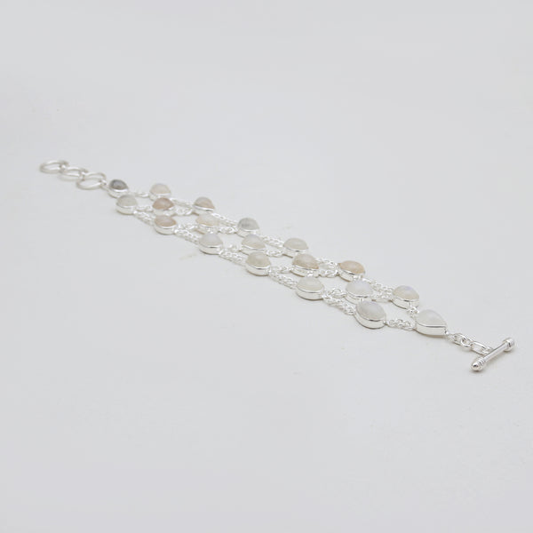 Rainbow Moonstone Silver Bracelets
