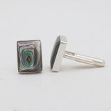 925 Sterling Silver Abalone Shell Cufflinks