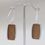 925 Sterling Silver Brown Tiger Eye Earrings