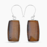 925 Sterling Silver Brown Tiger Eye Earrings