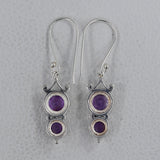 925 Sterling Silver Purple Amethyst Earrings