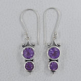 925 Sterling Silver Purple Amethyst Earrings