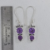925 Sterling Silver Purple Amethyst Earrings