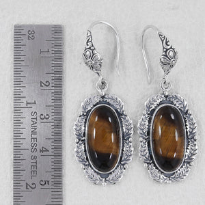 Tiger Eye Silver Earrings