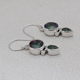 Green Copper Turquoise Silver Earring