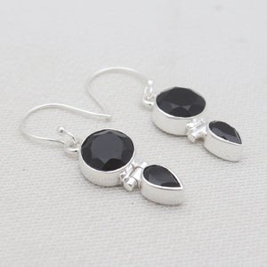 925 Sterling Silver Black Onyx Earrings