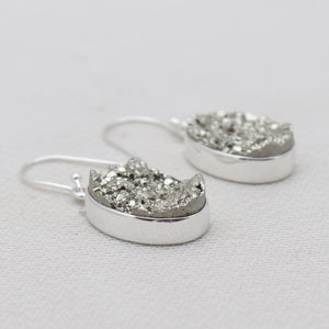 Pyrite Druzy Sterling Silver Earrings