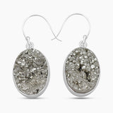 Pyrite Druzy Sterling Silver Earrings
