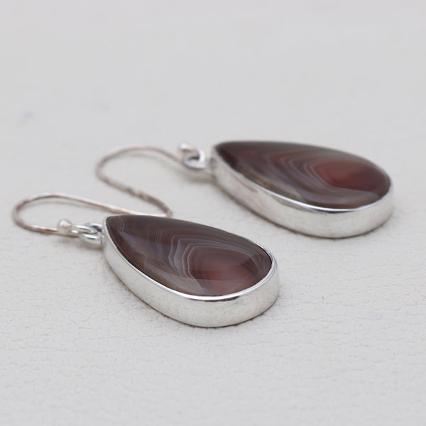 Botswana Agate Silver Earrings