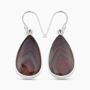 Botswana Agate Silver Earrings