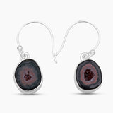 Coconut Druzy Silver Earrings