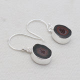 Coconut Druzy Silver Earrings