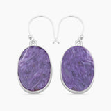 Charoite Silver Earrings
